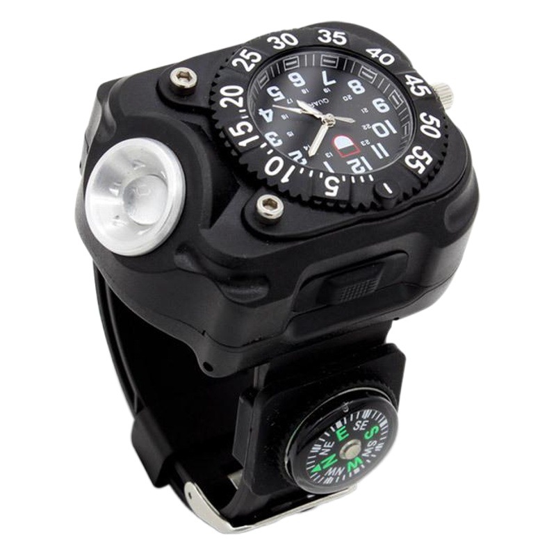 Outdoor LED wrist lamp hand-worn strong light flashlight wrist watch silicone lamp night running self-defense Special