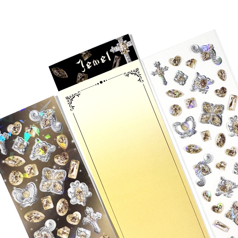 Coisini Original Gem Cross Sticker Ins Korean Laser Hand Account Goo Card Diy Decorative Sticker Sticker Sticker