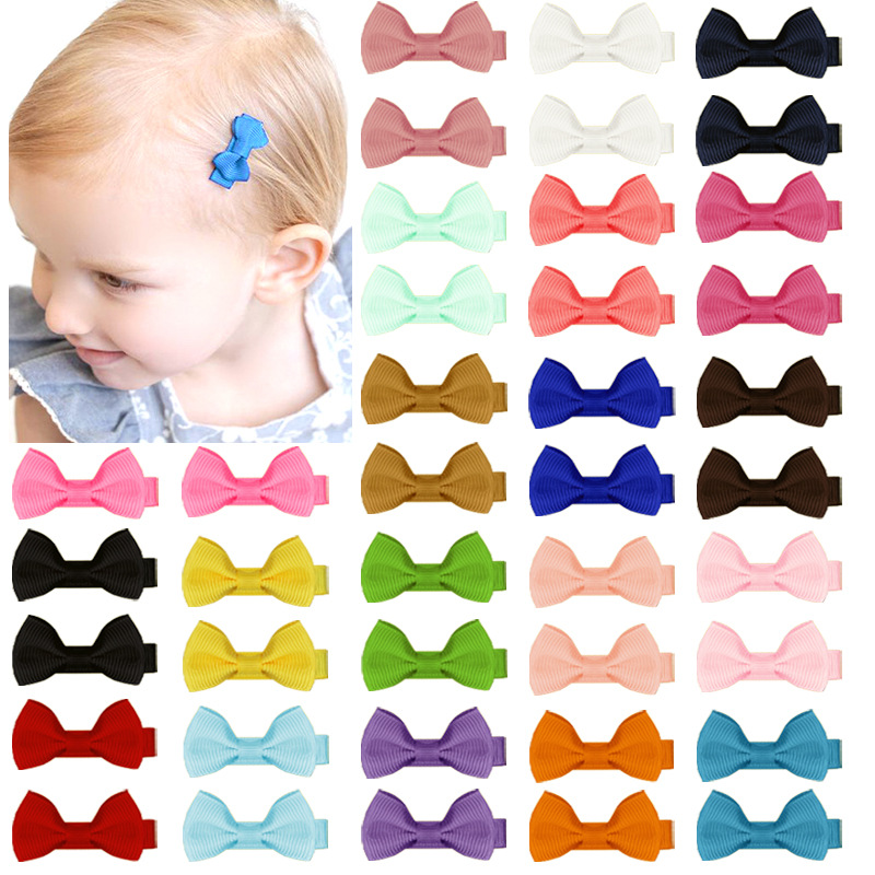 AliExpress small size Bow Cartoon Hairpin Simple Flat Waist Baby Hairpin Rib Band Color Baby Headwear