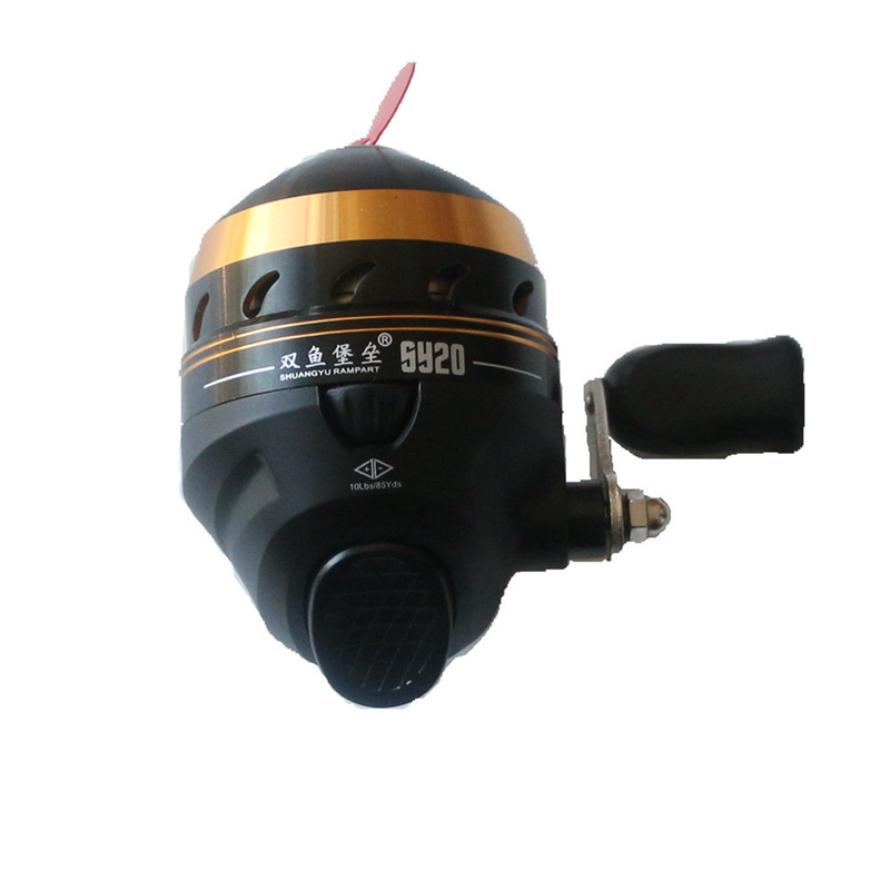 Picture of Cross-border Pisces Fortress SY20 Shooting Fish Wheel Metal Front Cover Slingshot Wrist Fish Dart Wheel Enclosed Inner Wheel Fishing Line Wheel