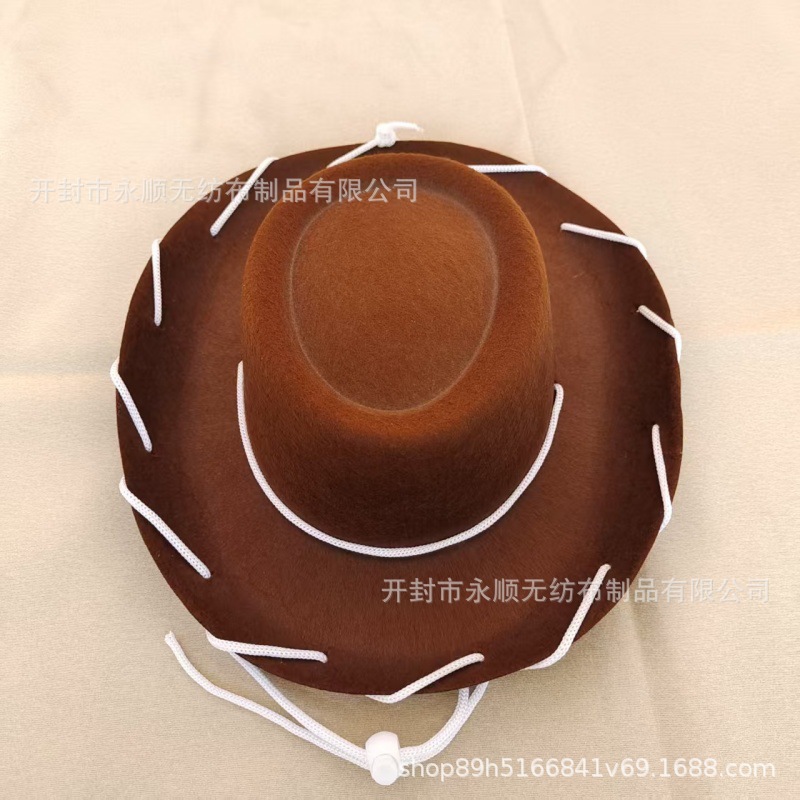Picture of Factory wholesale brown rope cowboy hat Western big hat performance hat non-woven red rope wide brim felt hat
