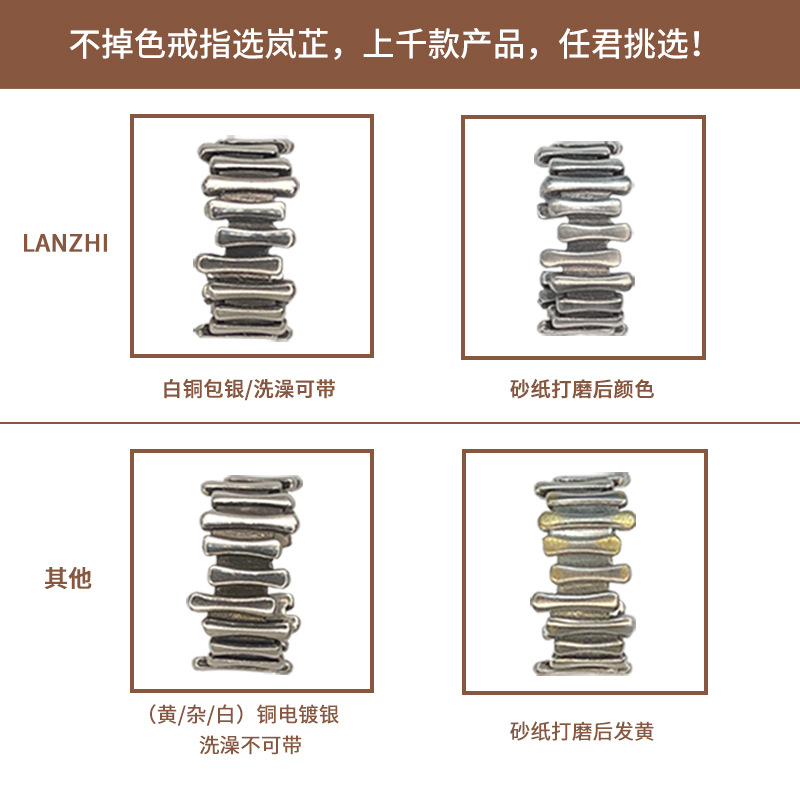 Picture of Lan zhi tai silver simple personality light luxury temperament net red hand jewelry wholesale opening 925 sterling silver ring does not fade