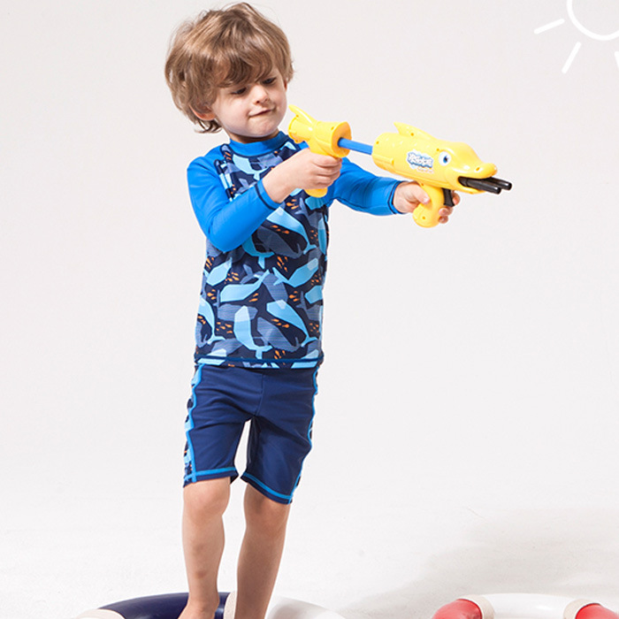 Children's Split Swimsuit Long-sleeved Sunscreen Boys' Swimsuit Handsome Split Swimsuit for Teenagers