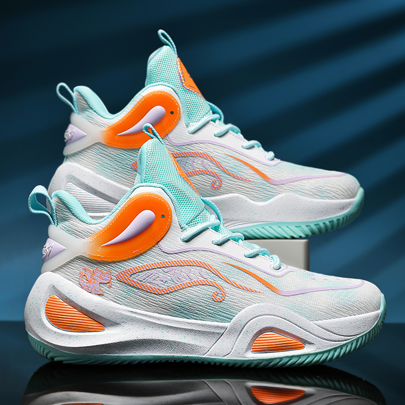 Cross-border Basketball Shoes Men's 2024 Autumn New Sports Shoes Mesh Youth Students Practical Training Shoes Sneakers