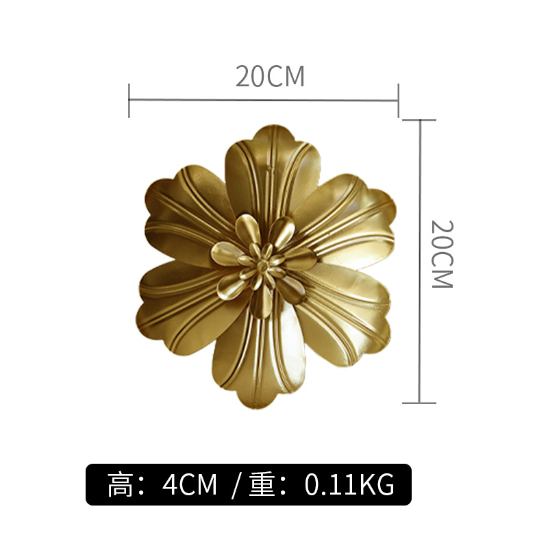 Picture of Light Luxury Metal Stereo Flower Wall Hanging DIY Wall Decoration Living Room Bedroom Tv Wall Hanging Single Small Wall Decoration