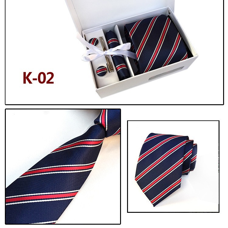 Picture of Manufacturers wholesale men's tie in stock gift box 6 pieces suit group tie business formal tie