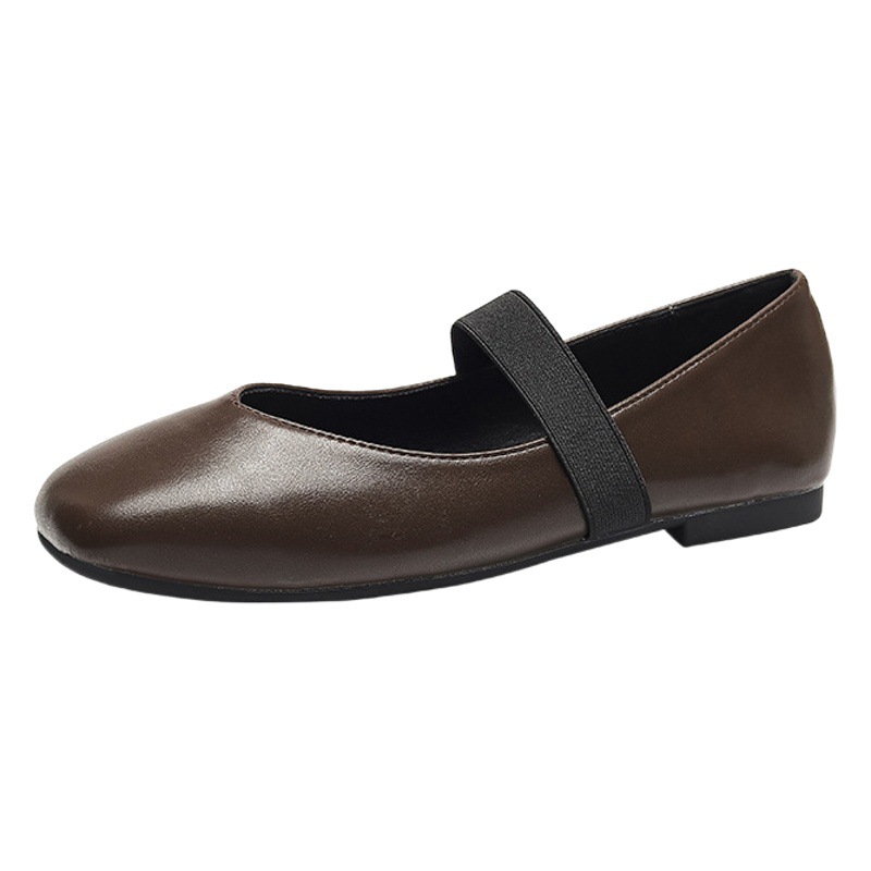 Vintage Mary Jane Women's Shoes Square Toe Shoes 2024 New Low Heel Soft Leather Late Shoes Design Black Leather Shoes