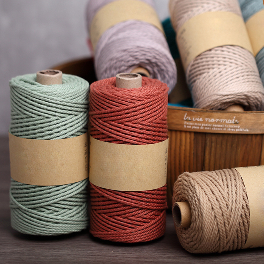 280g/Roll 3mm color DIY cotton rope thread hand-woven thick and thin cotton yarn bag tapestry hat thread accessories