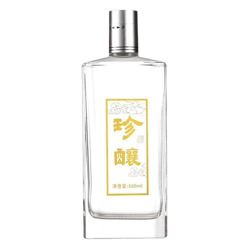 Manufacturer Wholesale 0.5kg Pack Wine Bottles Thickeneded Glass Liquor Bottles Sealed Homemade 500ml Transparent Wine Bottles Empty Bottles