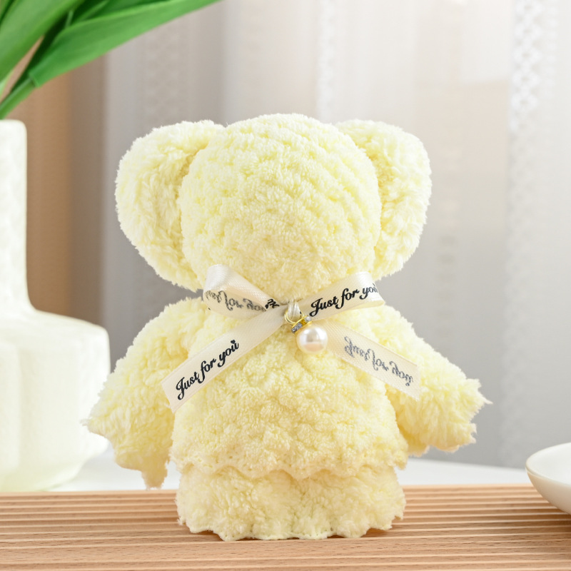 Picture of Coral fleece pineapple Pearl bear towel gift small gift 30*30 opening gift welfare gift