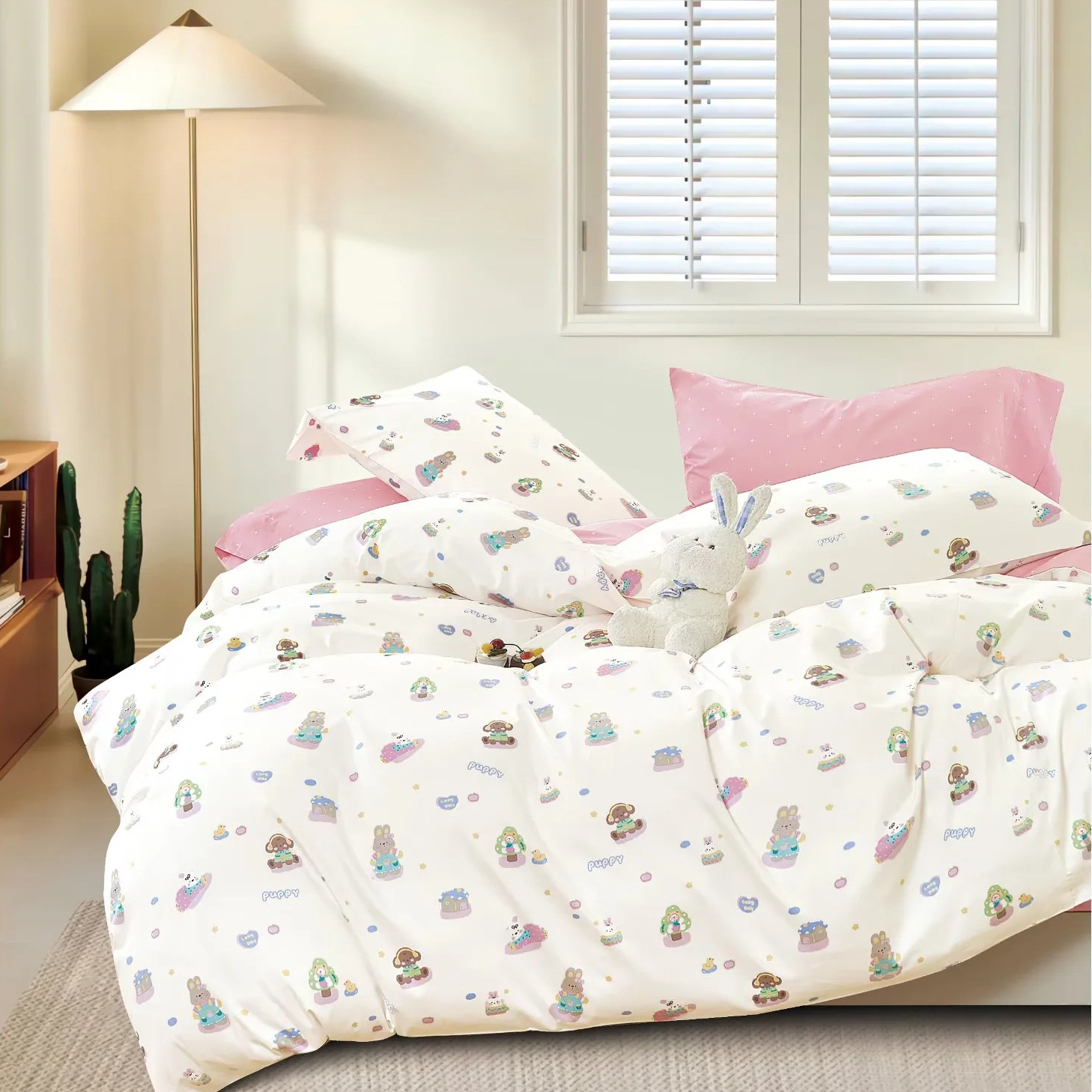 Wholesale Supply Class a 60 Count 113*173 Satin Cartoon Pure Cotton Fabric 1.6m Width