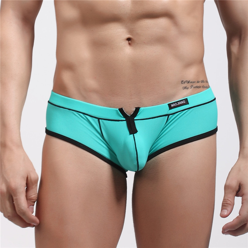 Cross-Border Foreign Trade Men's Low-Waist Sexy Underwear New Nylon Jacquard Mesh Small Boxer Briefs Sexy and Breathable Style