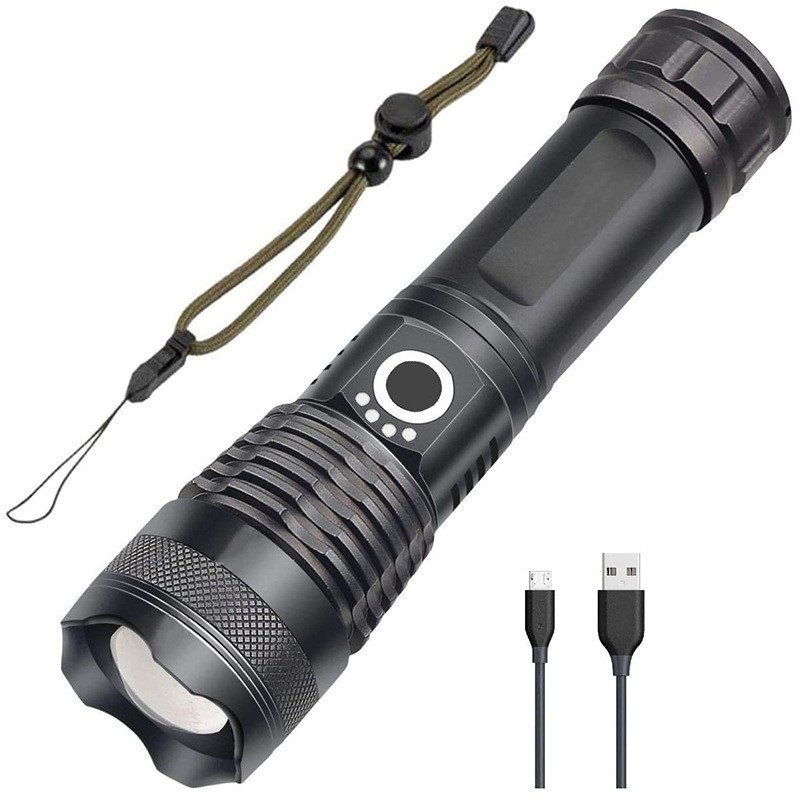 Factory Wholesale Cross-Border P50 Strong Light Flashlight Aluminum Alloy Outdoor Strong Light Flashlight Outdoor Waterproof USB Charging