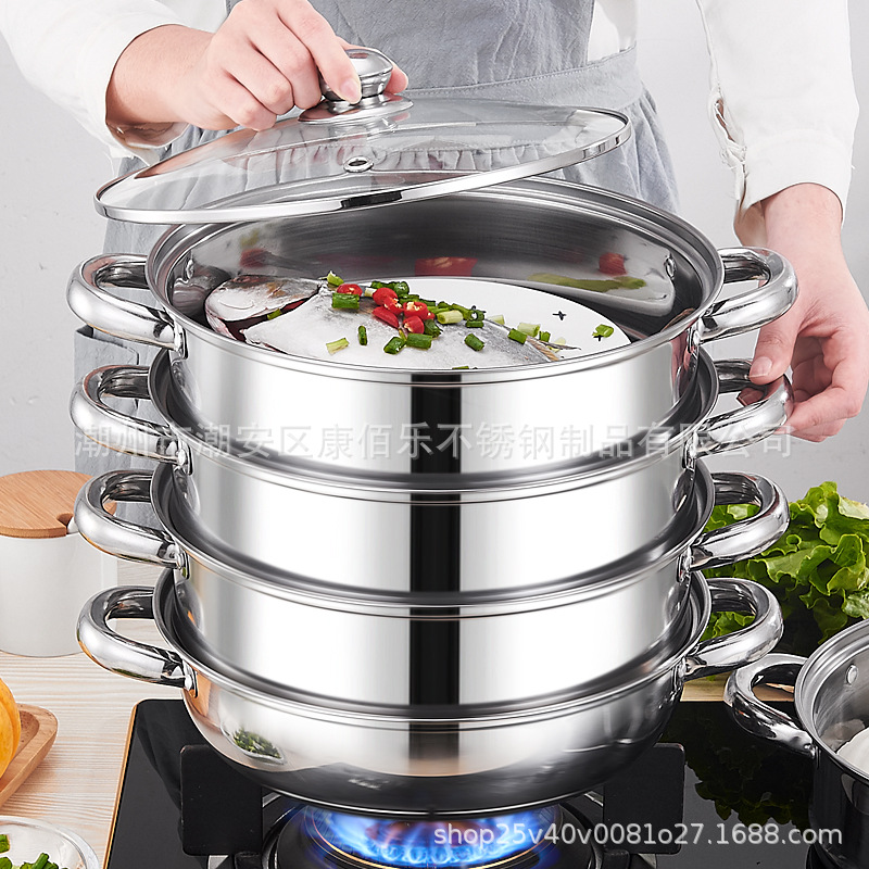 Picture of 1 piece of Daifa multi-layer steamer stainless steel 28cm30cm32cm three-layer soup steamer steamer steamer drawer pot gift