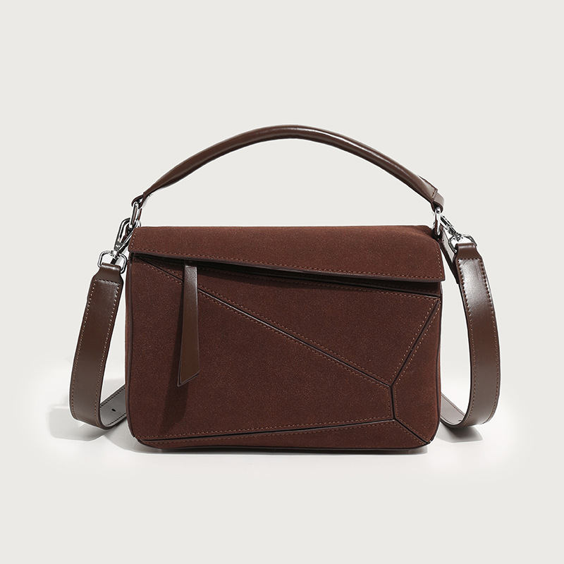 Picture of Autumn and Winter new simple pulzz portable geometric bag frosted shoulder bag women's bag versatile stitching crossbody large capacity