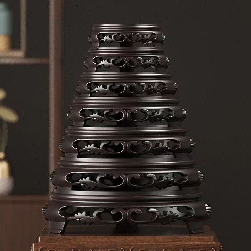 Flower pot decoration round plastic base teapot wine jar succulent orchid bottle bottom tray rare stone fish tank flower pot bottom seat
