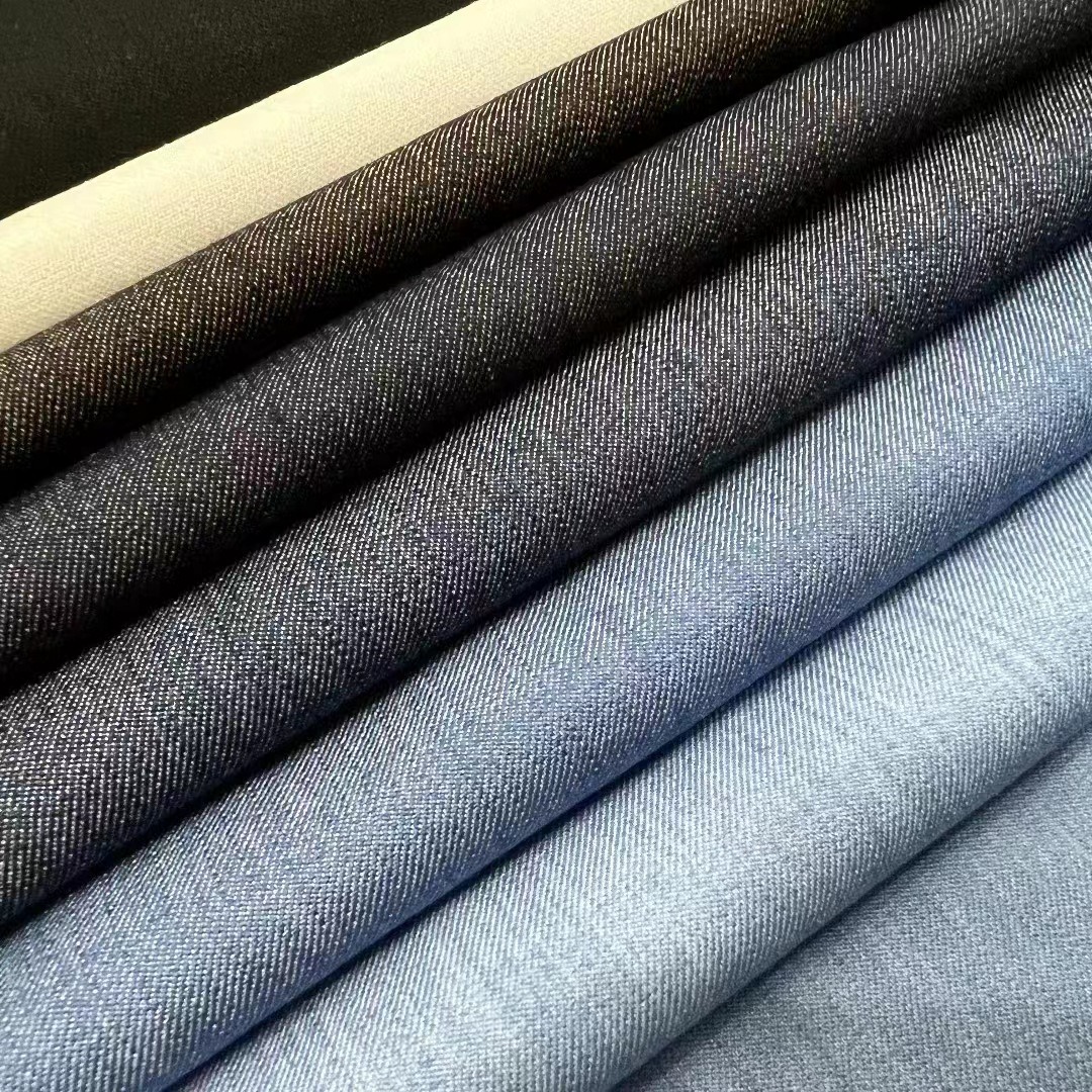 Wash-free non-fading Denim fabric 40 plain bamboo artificial denim fabric shirt skirt pants coat