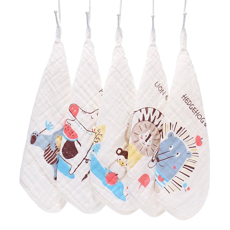 Five Pack Baby Square Six Layer Cotton Gauze Wash Face Towel Baby Baby Slip Towel Handkerchief Origin Source