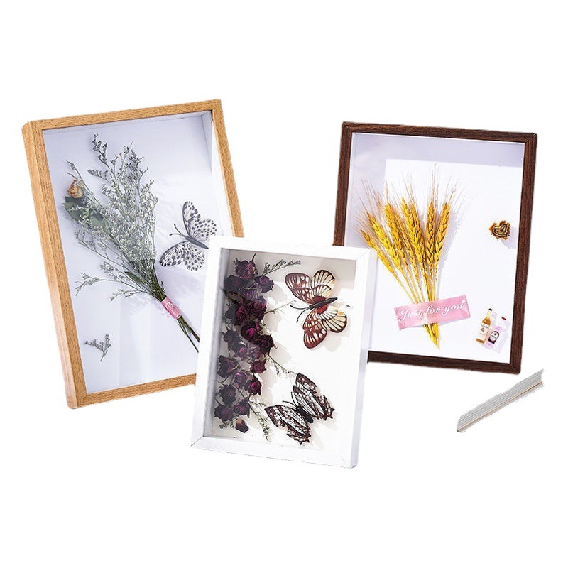 DIY Handmade Photo Specimen Frame A4 Photo Frame Display Stand Butterfly Insect Clay Dried Flower Display Frame Three-Dimensional Display