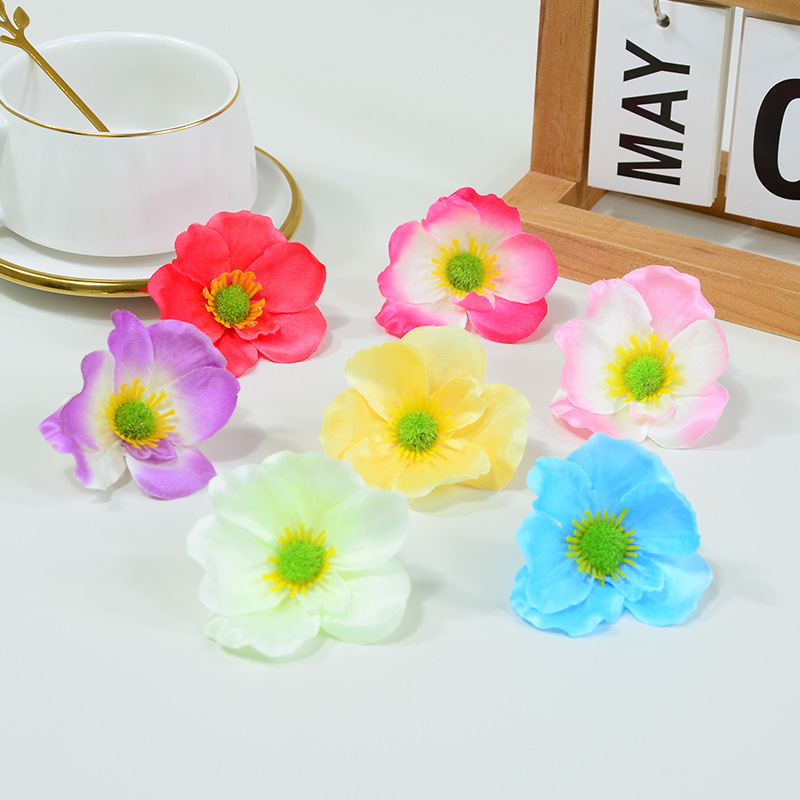 Simulation poppy flower head wreath making handmade DIY bag flower shoes flower head Wholesale Flower Vine