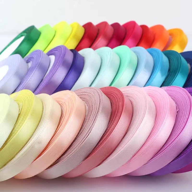 Wholesale 1cm Color Ribbon Gift Gift Packaging Polyester Ribbon Children's Braided Hair Tie Cake Packaging Belt