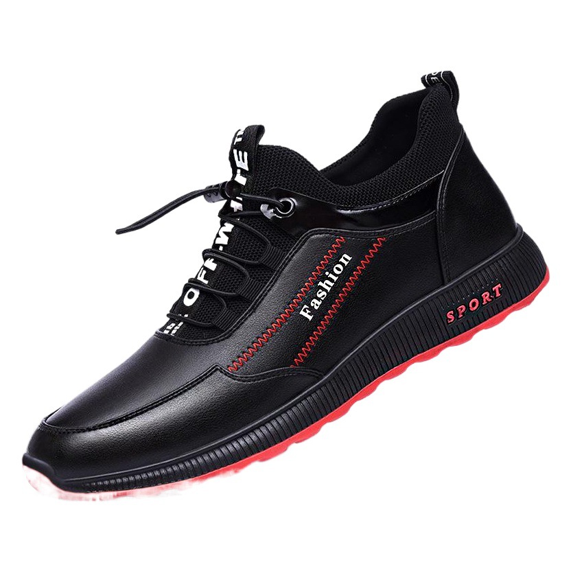 [Single Cotton Same Style] Autumn and Winter Men's Trendy Shoes Casual Shoes Men's Running Sneakers New Breathable Leather Shoes Cross-Border