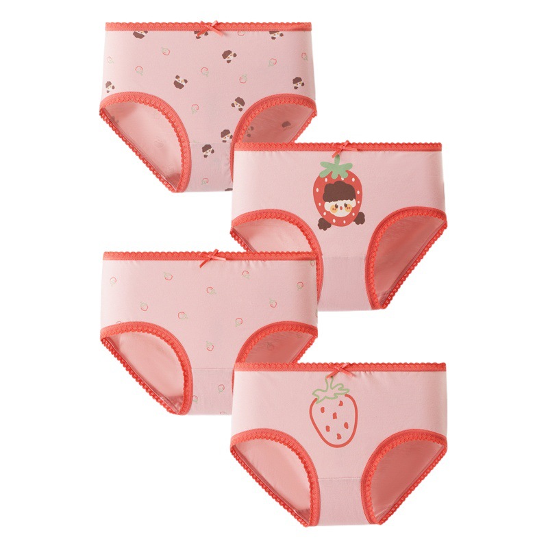Warm Bud Cotton Girls' Underwear Little Girl Children's Baby Shorts Cotton Cartoon Cute Printed Briefs for Hair