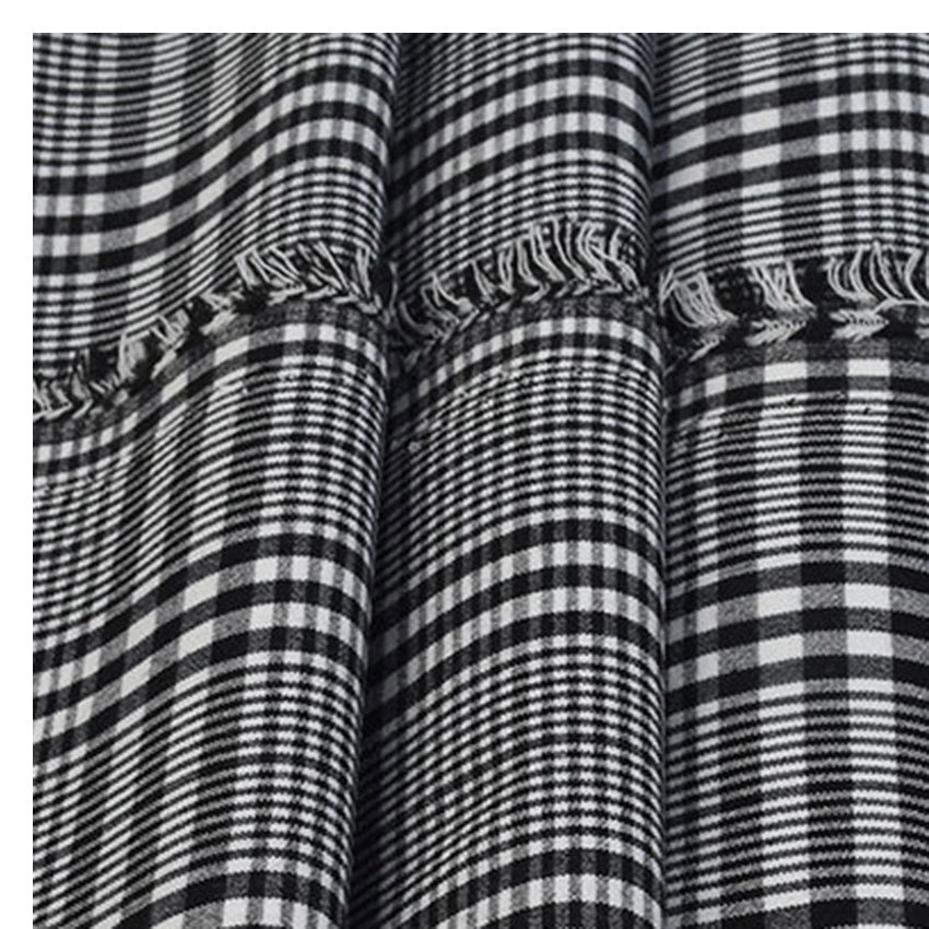 Polyester Viscose four-sided stretch yarn-dyed plaid fabric 40s/2 plaid pants material 40D plaid woven
