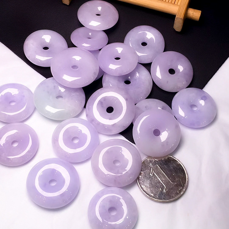 Factory Wholesale natural Jade A goods pendant ice glutinous Violet safe buckle jade pendant jade pendant jade pendant