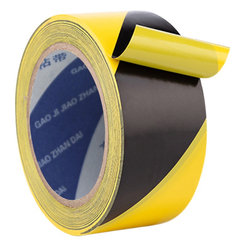 Black and yellow reflective warning line tape safety warning sign tape ground wire PE floor tape reflective film sticker