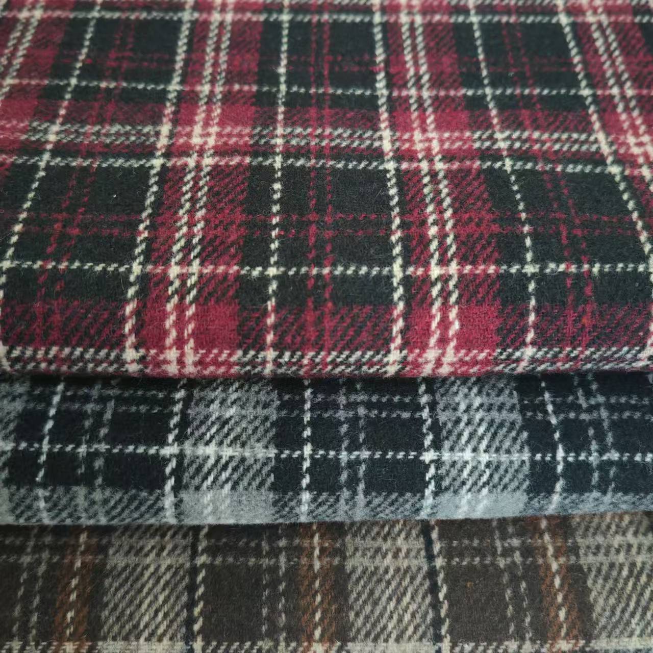 Picture of Shaoxing factory in stock autumn and winter plaid fashion children's clothing shirt shoes hat bags plaid woolen fabric