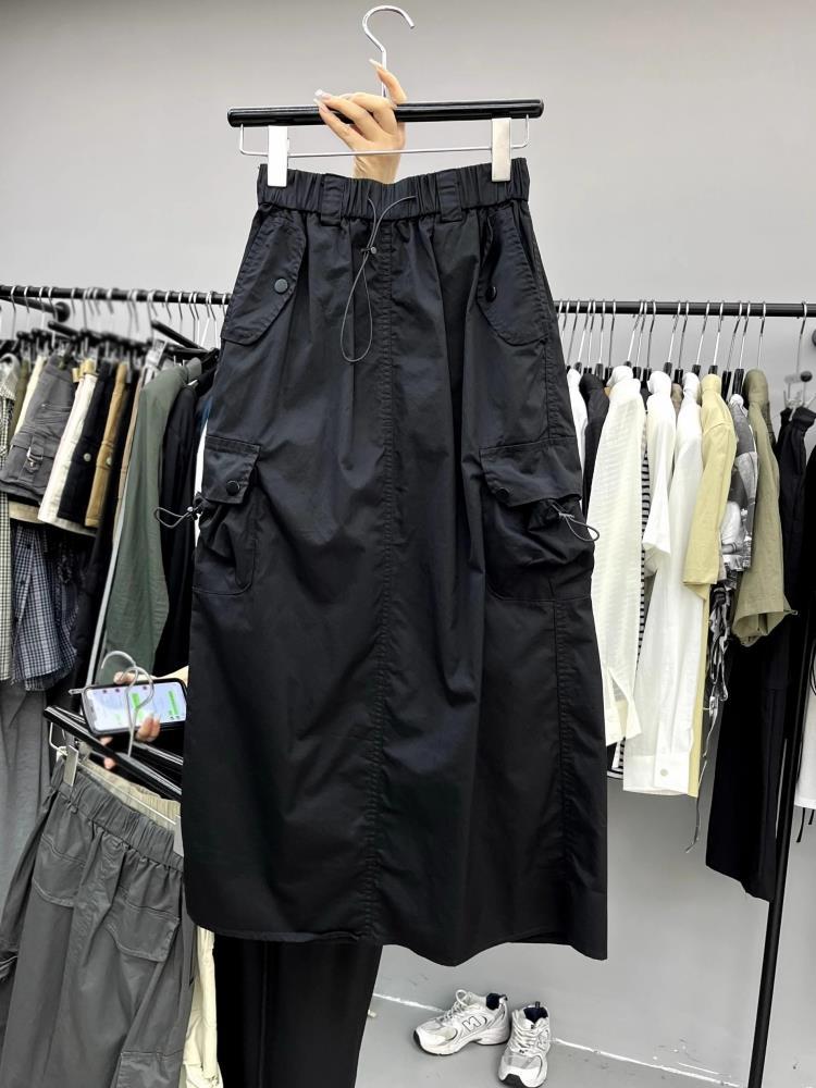 Black Skirt Women's Workwear Skirt 2024 New High Waist Long Skirt Slim Summer Popular Explosions Skirt