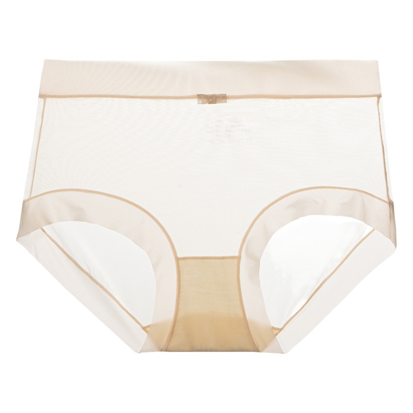 Summer Thin Ice Silk Mask Pants Mid-waist Women's Underwear Breathable Girls Bacteriostatic Cotton Crotch Quick-drying Briefs