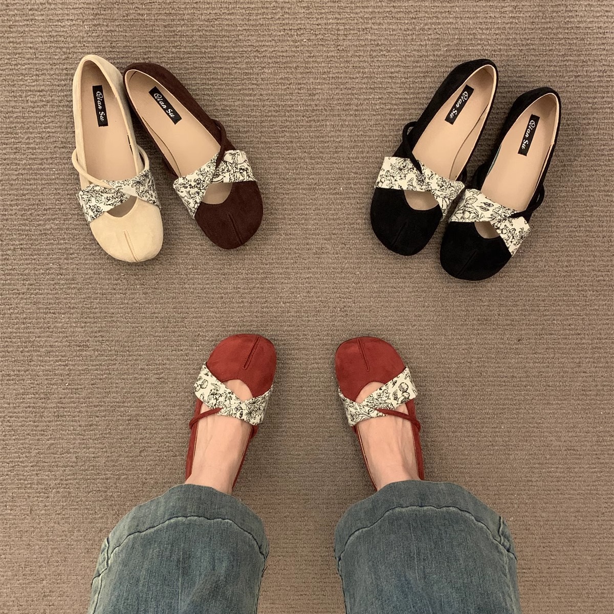 French Fairy Flat Mary Jane Shoes Evening Shoes Vintage Single-layer Shoes Women's 2024 Autumn and Winter New Shallow Mouth Milk Shoes