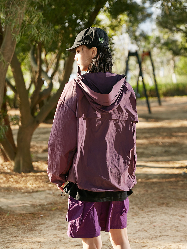 Mountain sun protection clothing men's skin clothing black rubber detachable brim women's sun protection clothing waterproof UV protection coat windbreaker