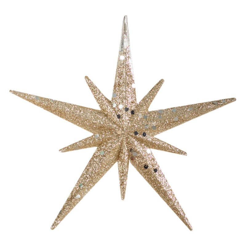 Nordic ins Christmas pendant acrylic champagne diy explosion star decorations silver glitter sun pendant