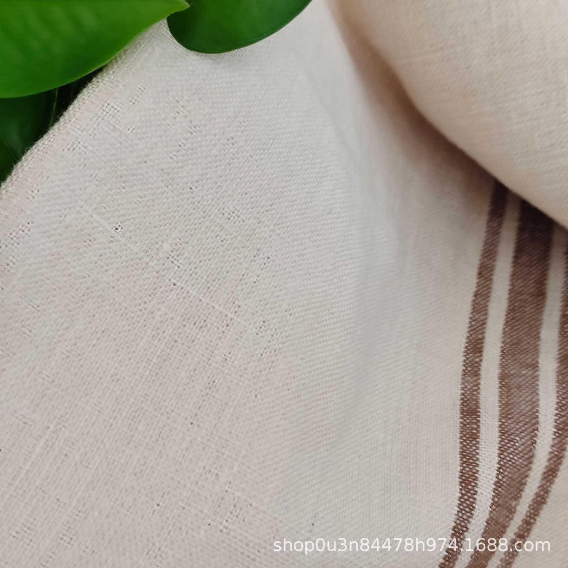 Picture of Pure Linen Vertical Stripe Blanket Fabric French Pure Linen Strips Blanket Cloth Enzyme Wash Linen Cover Blanket Cloth