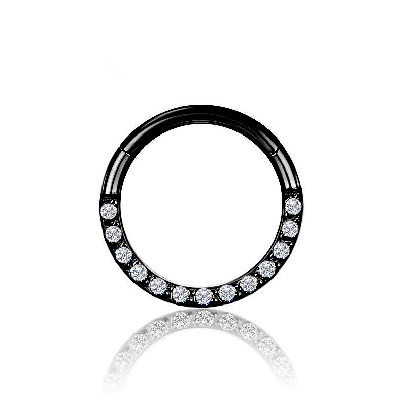 Picture of CNC factory 316L stainless steel puncture jewelry zircon ring closed ring seamless nose ring multifunctional cartilage earrings