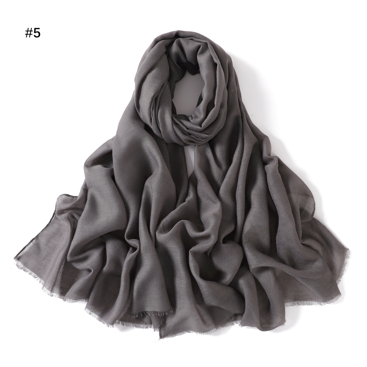 Picture of New fashion cotton and linen soft autumn and winter combed cotton monochrome short beard flat long scarf scarf scarf scarf scarf shawl in stock
