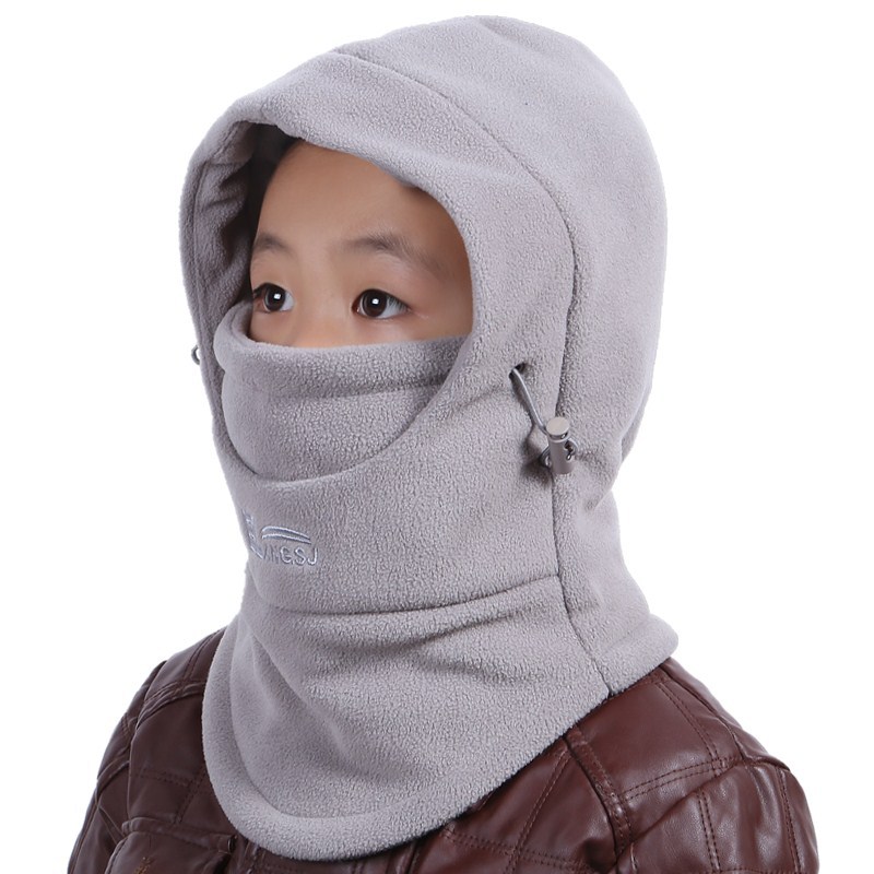 Picture of Hat Autumn and Winter Genuine Kidsren's Neck Scarf Hood Double-Layer Thickeneded Cold-Proof Warm Hat Kidsren Going to School Windproof Hood