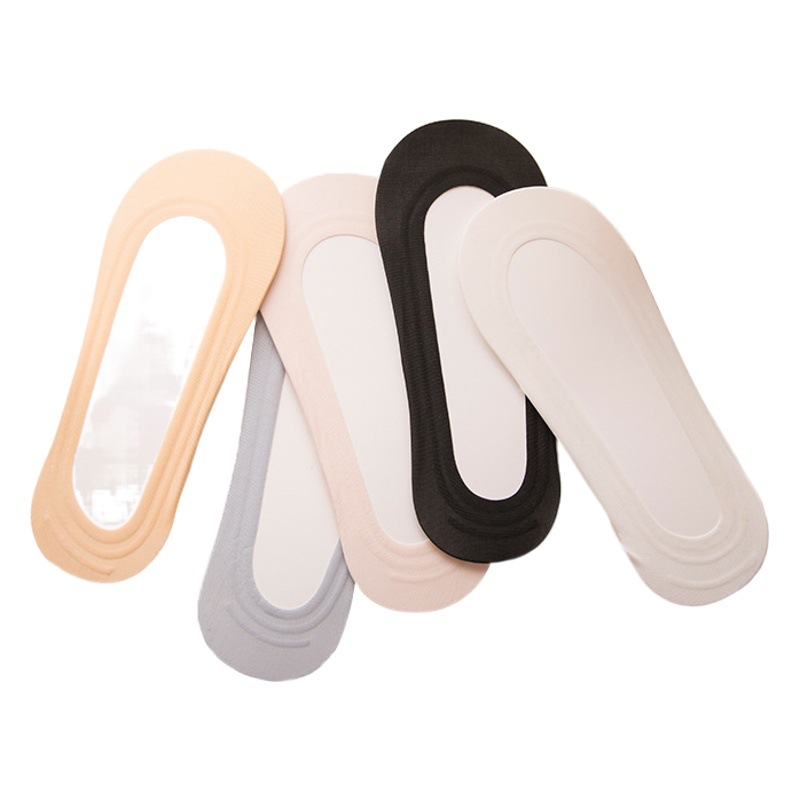 Seamless Ice Silk Boat Socks All-match Solid Color Invisible Women's Socks Silicone Non-slip Women's Boat Socks Shallow Mouth Short Socks Casual Socks