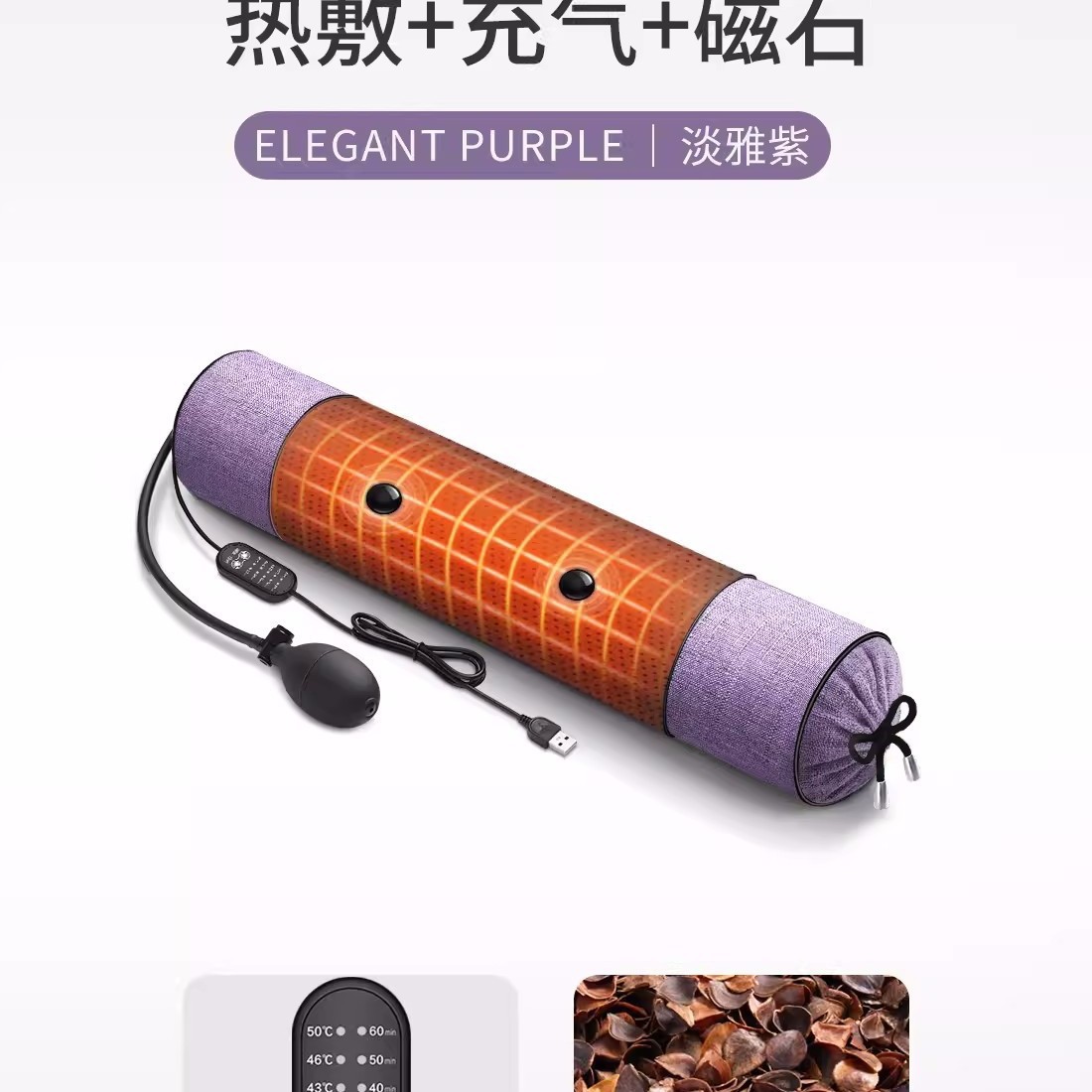 Picture of Cervical Pillow Buckwheat Skin Pillow Cervical Spine Sleeping Special Massage Pillow to Help Sleep Hard Cylinder Single Neck Pillow