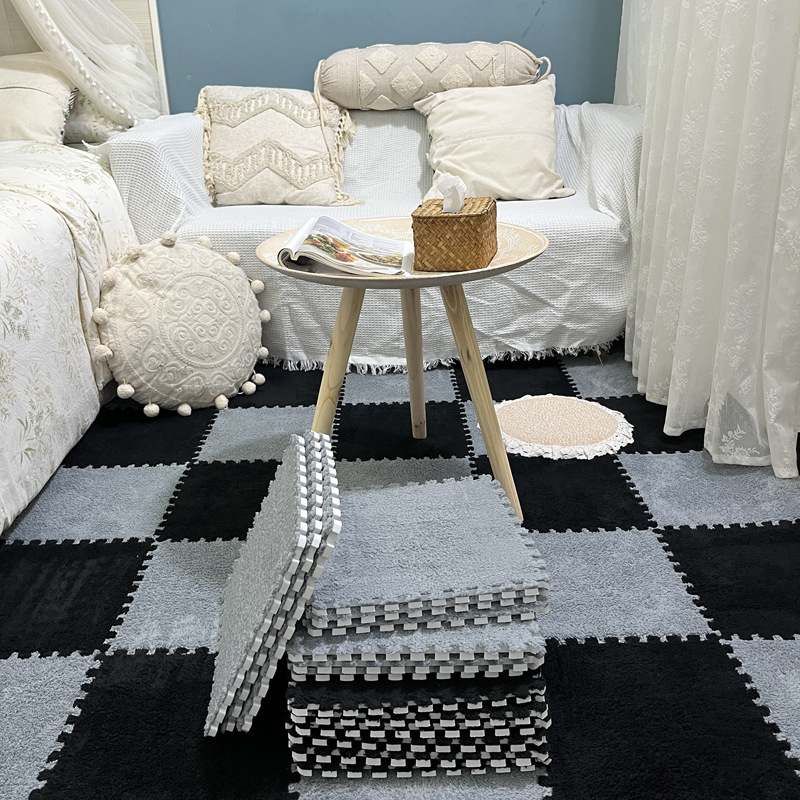 Picture of Plush room stitching carpet bedroom living room 2023 New ins style bedside blanket full floor mat cushion home