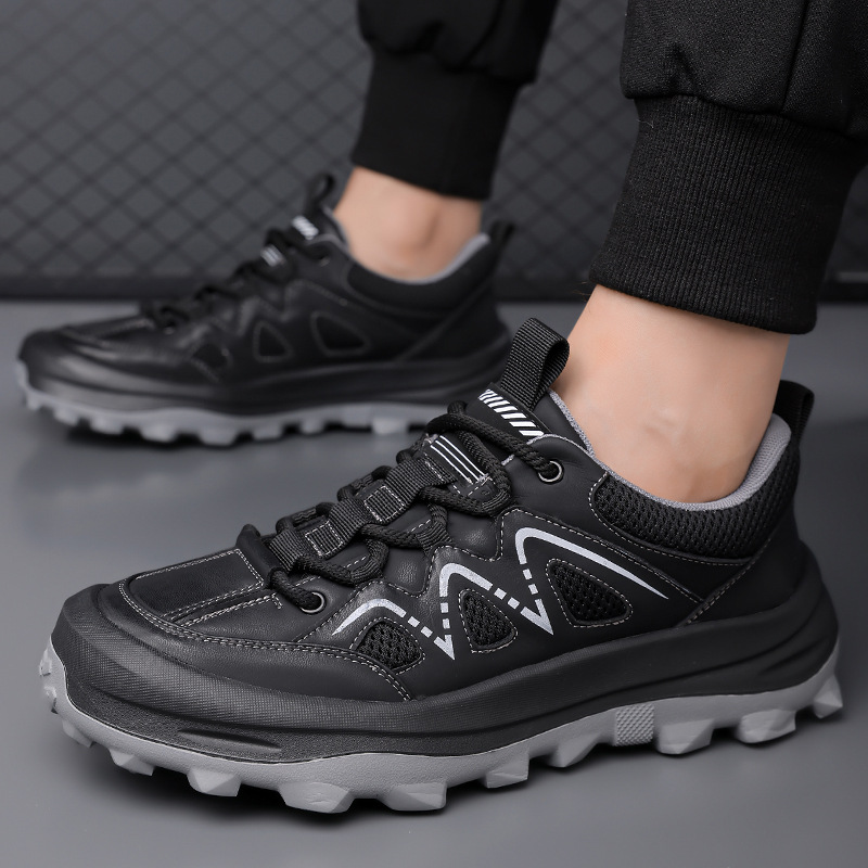 Men's shoes 2025 new trend heightened thick sole breathable casual shoes men's running outdoor hiking mountaineering sneakers