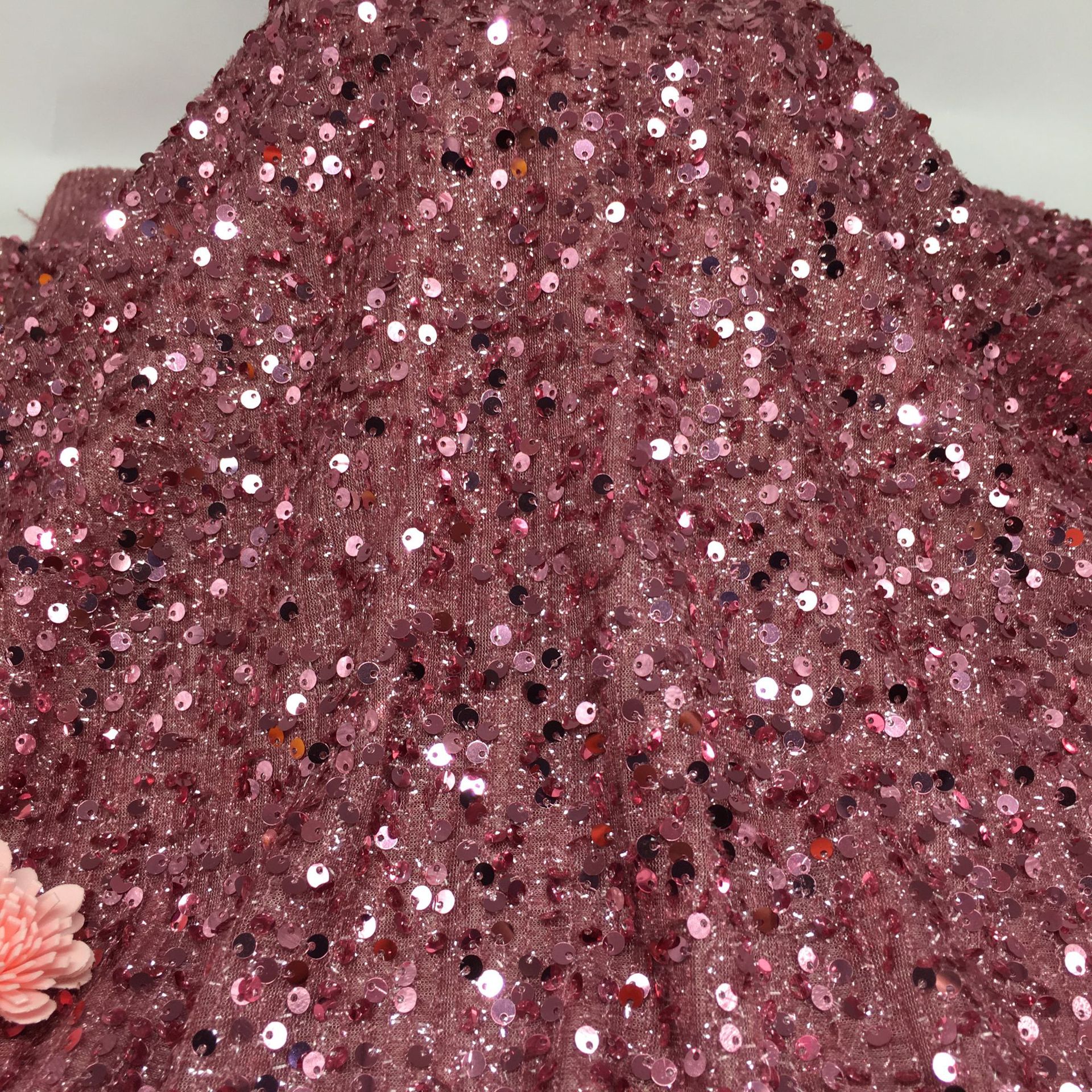 Picture of 5mm centipede yarn sequin embroidered mesh wedding fashion stage clothing cushion tablecloth sequin fabric embroidered sequin cloth