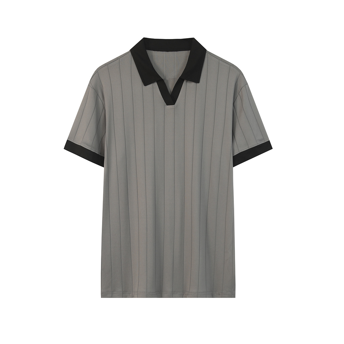 Picture of Amazon Summer Cross-Border Men's New Pure Color Lapel Casual Sports Short-Sleeved T-Shirt Men's Hip-Hop Polo Shirt