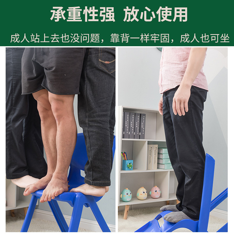 Picture of Thickened Kidsren's Plastic Back Chair 38cm High Primary School Student Stool Training Tutoring Class Writing Rubber Chair Wholesale
