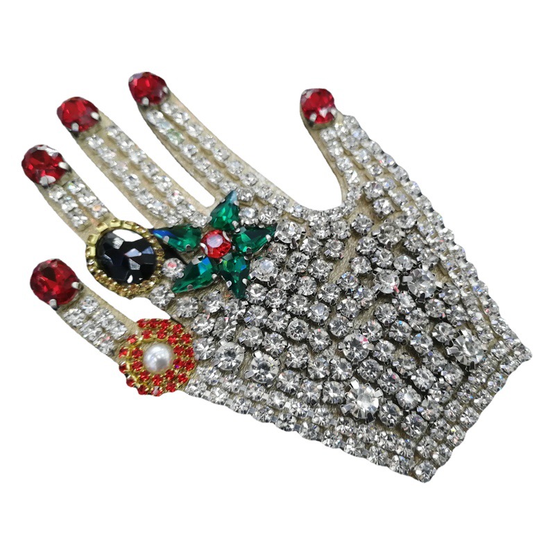 Xinyu New Vintage Pure Handmade Rhinestone Nail Beads Palm Cloth Clothes Shoes Bag Decoration diy Accessories