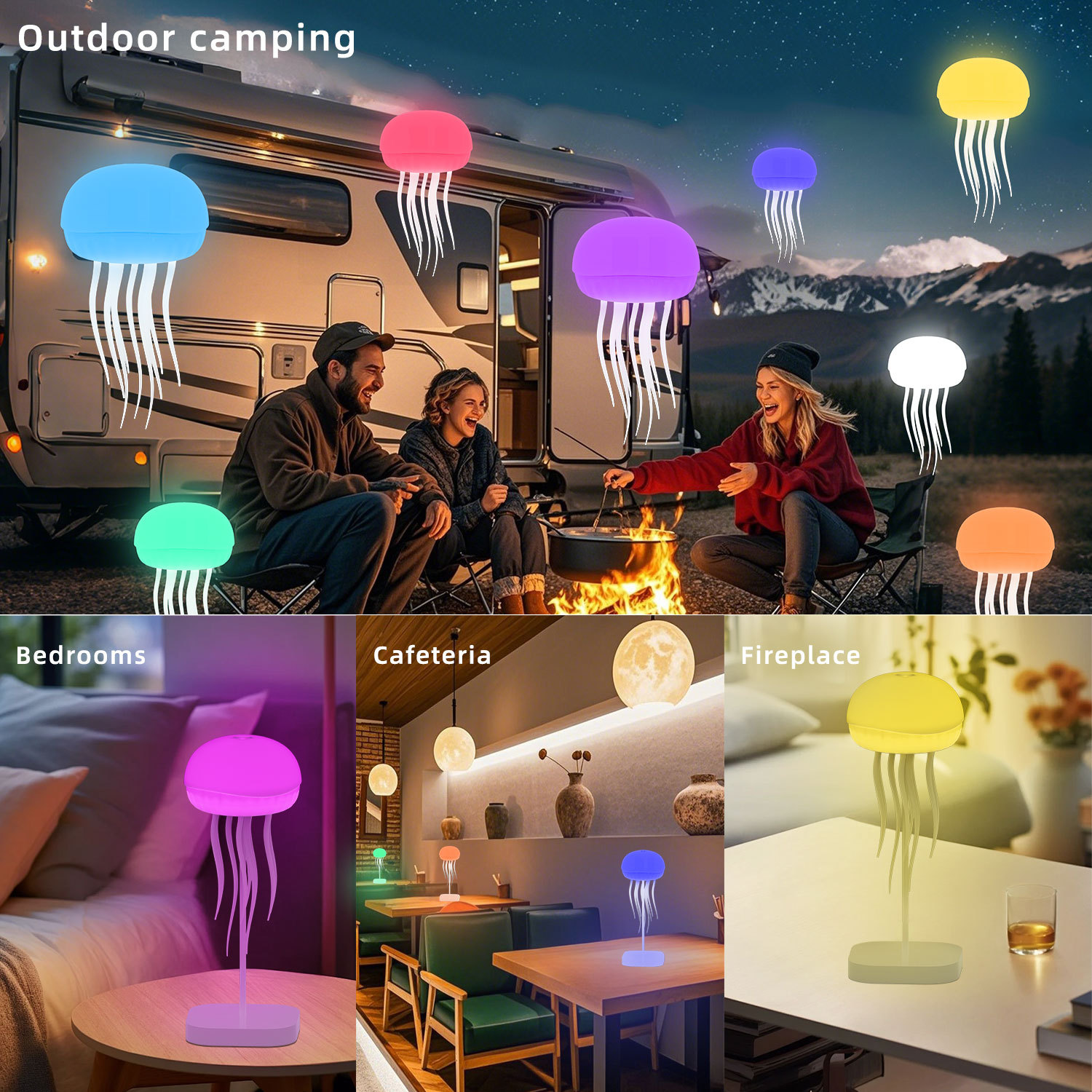 Second-Generation Intelligent Voice-Controlled Jellyfish Lamp, Glowing Stall Night Market, Suspended Internet Celebrity Hot Model Night Light, High-End Atmosphere Light