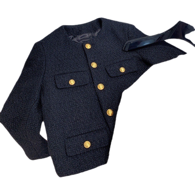 2024 Autumn and Winter New Style Chanel Style Coarse Floral Wool Short Jacket for Women French Socialite Short Suit Jacket
